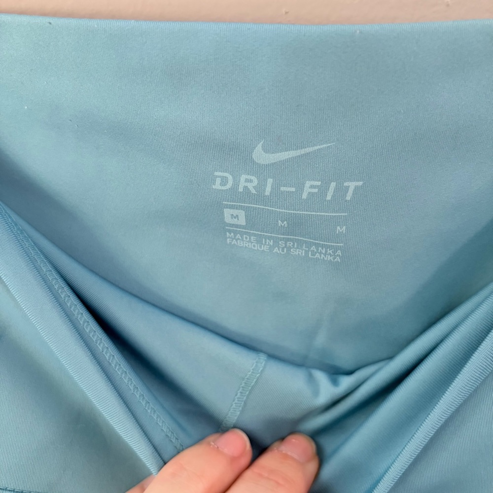 Nike Yoga Dri-FIT Crochet Trim High-Waisted 7/8 Leggings Blue/Pink M - Picture 5 of 11